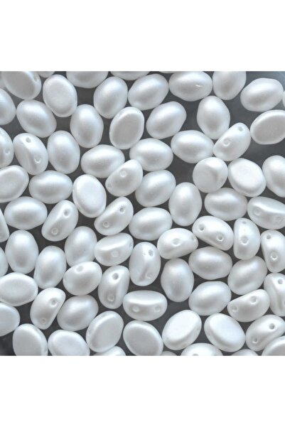 OEM Pack of 100 Glass Beads 8 x 6 mm, Pastel White