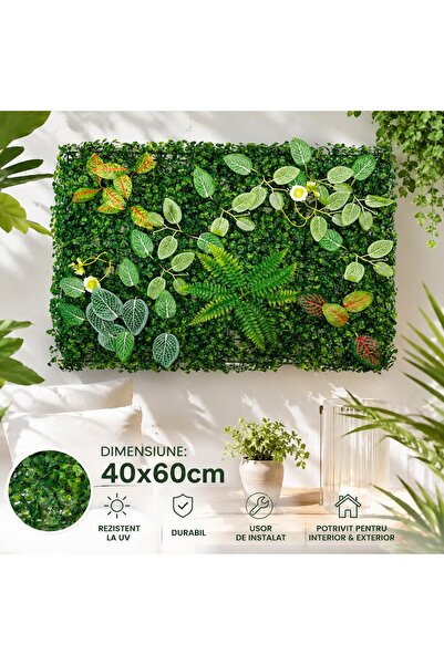 EMATTEIRO Panou Decorativ Verde, Gard Artificial, Pentru Gradina Sau Interior...