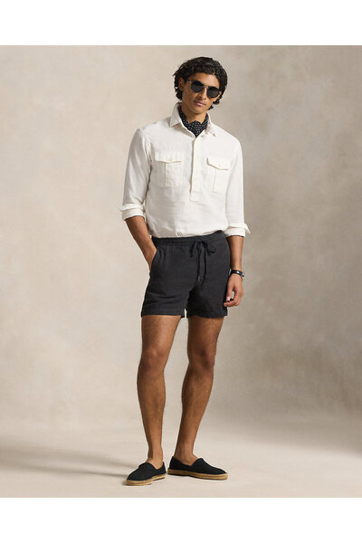Ralph Lauren Black Label Pony İşlemeli Prepster Keten Şort 100086245.