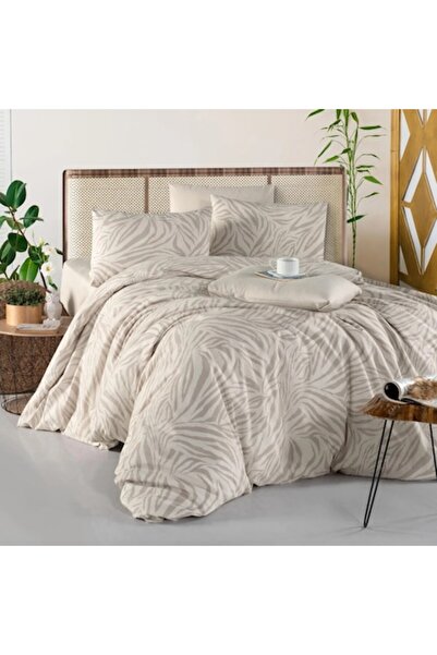 Zebra Cotton bed linen, Zebra, 2 people, beige, 4-piece set