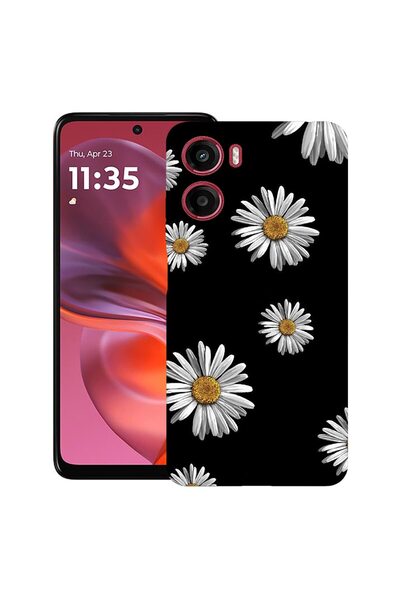 bestcase ¬Æ Husa pentru Motorola Moto E15 / Moto G05, Daisy Pattern, Slim Sil...