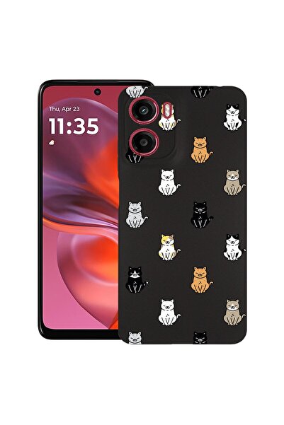 bestcase ¬Æ Husa pentru Motorola Moto E15 / Moto G05, Cat Pattern, Slim Silic...