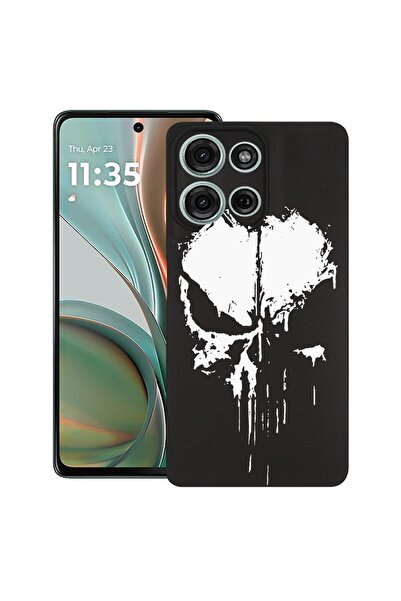 bestcase Θήκη για Motorola Edge 50 με σχέδιο Punisher, TPU Ματ Εξαιρετικά Λεπ...