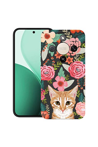 bestcase Υπέρλεπτη Θήκη TPU Συμβατή με Honor Magic8 Lite, Γάτα και Λουλούδια,...