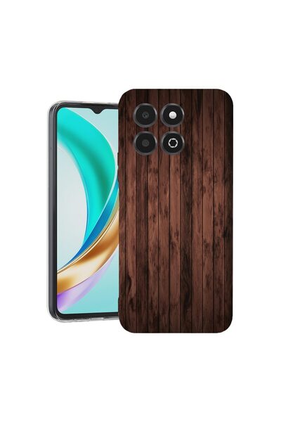 bestcase Прозрачен тънък силиконов калъф, съвместим с Honor X6c, цвят орехово...