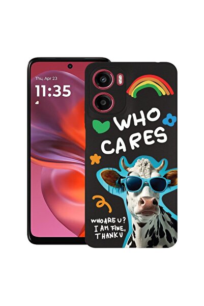 bestcase ¬Æ Husa pentru Motorola Moto G05, Cool Cow - Who Cares?, Slim Silico...