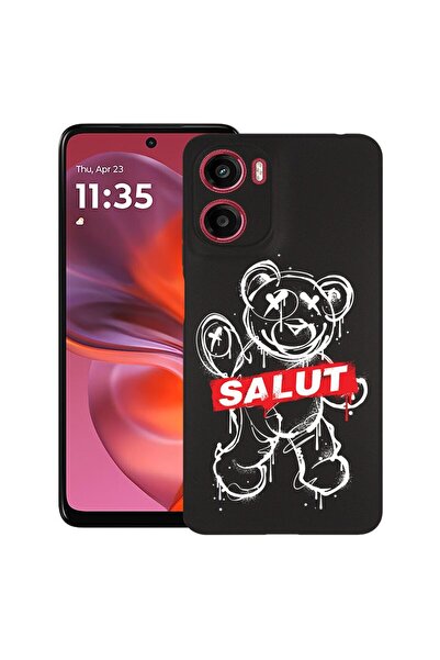 bestcase Калъф за Motorola Moto E15 / Moto G05, Мече Хелоу, Тънък силиконов 0...