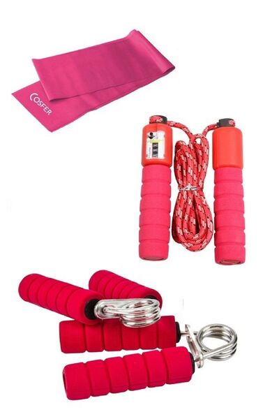 Nadom Set of 3 Body Firming Pilaset Set with Counter Jump Rope Hand Spring De...