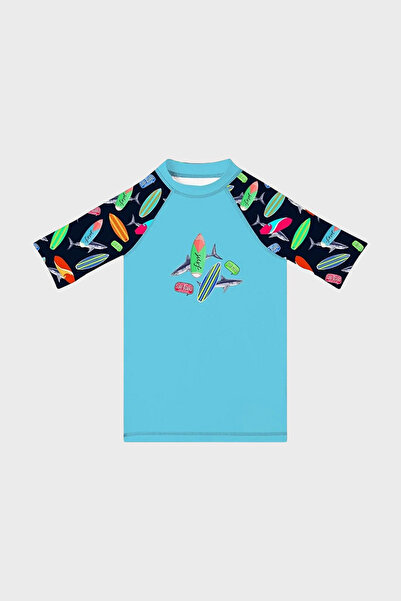SLIPSTOP Daniel Junior Baskılı UV Korumalı Kısa Kollu Mayo T Shirt Erkek Çocu...