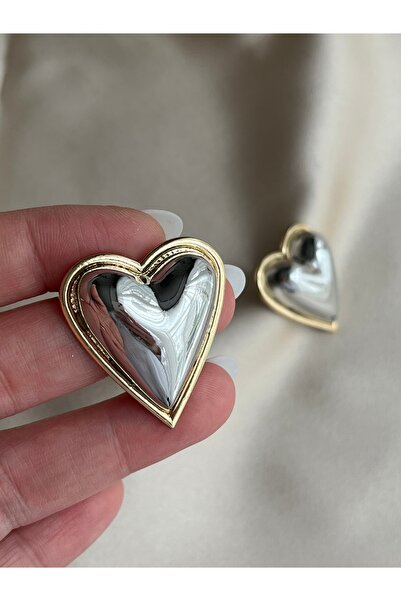 Twinssis Accessories أقراط على شكل قلب كبير