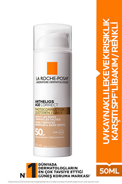 La Roche Posay Anthelios Age Correct Daily Tinted Cream SPF50+ Renkli Yaşlanm...