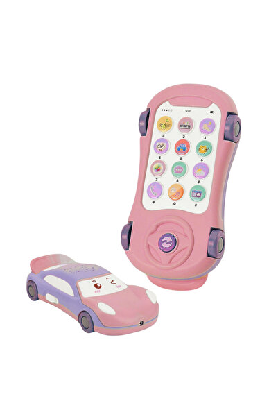 Stuniko ® Telefon Interactiv si Masinuta 2 in 1 pentru Bebelusi, Proiector St...