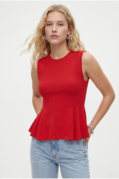 Ritnice Γυναικεία μπλούζα Rowe 100% βαμβακερή Peplum με μηδενικά μανίκια σε κ...