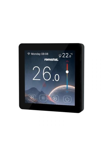 ROMSTAL Termostat digital cu fir EcoHeat 300/500, de perete, WiFi, afișaj col...