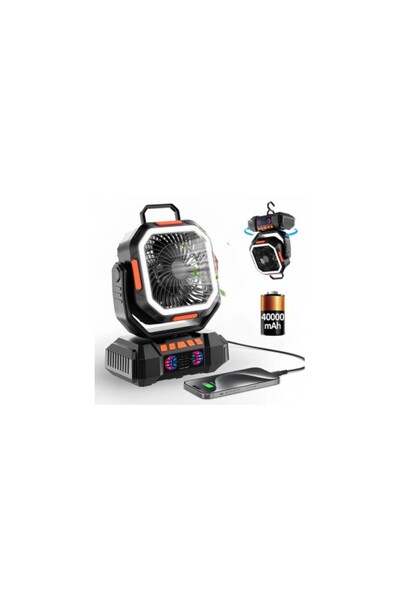 Aca Ventilator profesional de camping, 4 viteze, 3 intensități de lumină, 40....