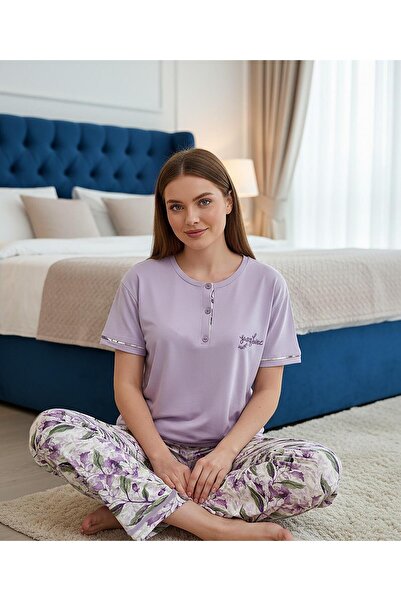 Mihra Women's Ring Viscose Buttoned Collar Short Sleeve Lycra Pajama Set 4011...
