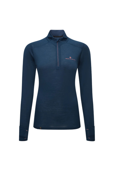 Ronhill Γυναικεία τεχνική μπλούζα Tech Merino 1/2 Zip FW 2025-Μπλε-XL