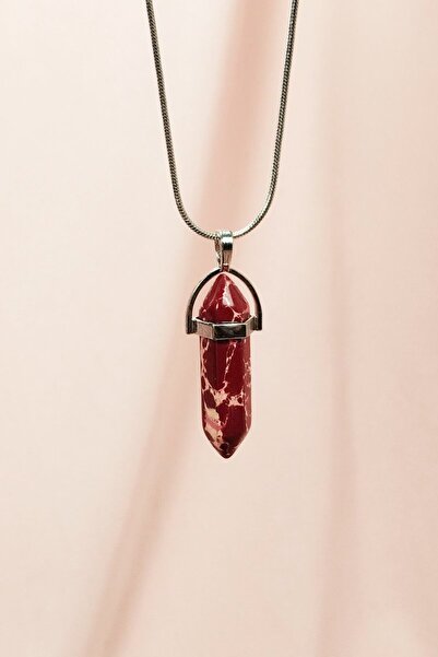 Generic Brand Rhodochrosite natural stone handmade design necklace with chain...