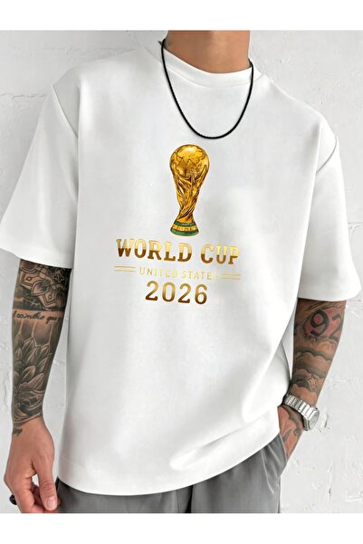 WOODROFFE Unisex 2026 World Cup Printed T-Shirt Oversize T-Shirt Loose Fit