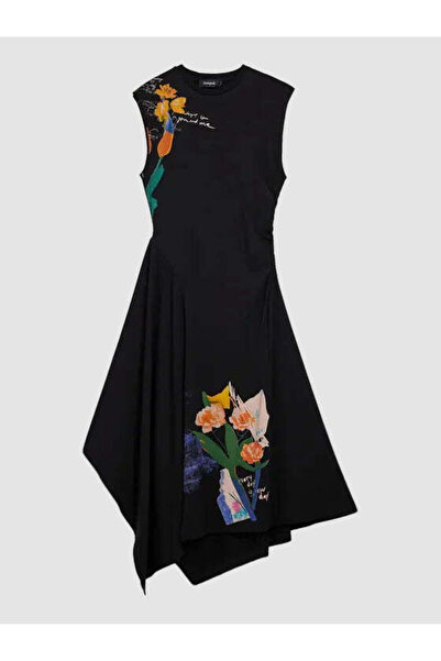 Desigual Rochie de damă neagră cu imprimeu floral