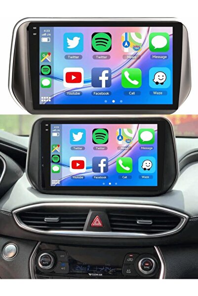 Carplayer شاشة أندرويد لهيونداي سانتافي موديل 2019-2023، 6 جيجابايت رام، 128 ...