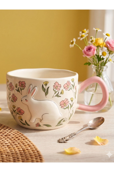 Bam Rabbit Garden Themed Ceramic Mug