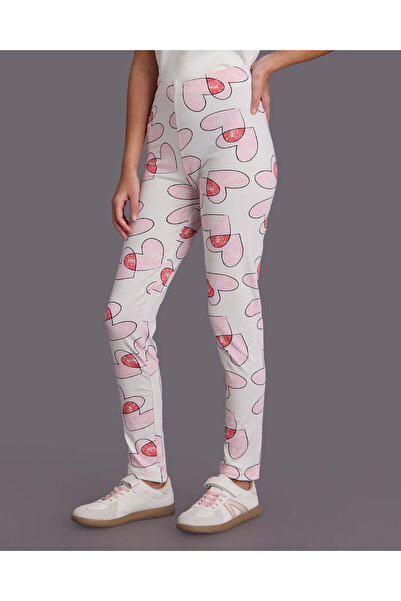 REDTAG Senior Girls White Printed Leggings