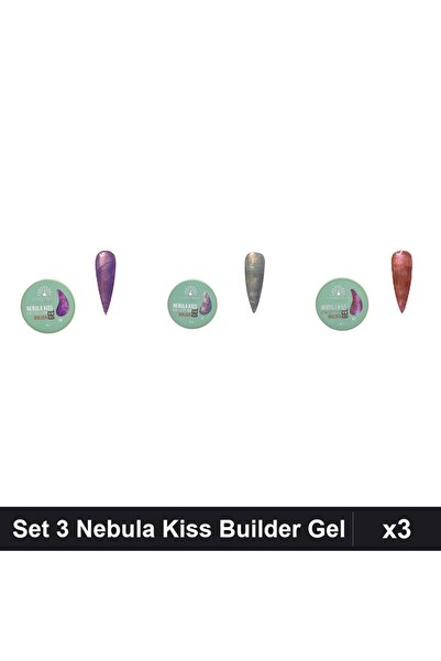 global fashion Set 3 Nebula Kiss Builder Gel 15g - Nr.07, Nr.08, Nr.11