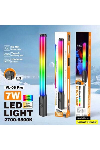 Generic مصباح إضاءة محمول VL-06 Pro RGB، إضاءة LED للتصوير مع أوضاع ألوان قاب...