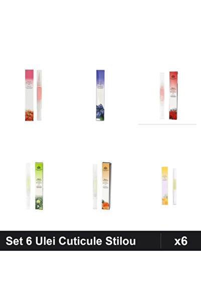 NAİLS Set 6 Ulei Cuticule Tip Stilou - Cherry, Blueberries, Trandafir, Măr, P...