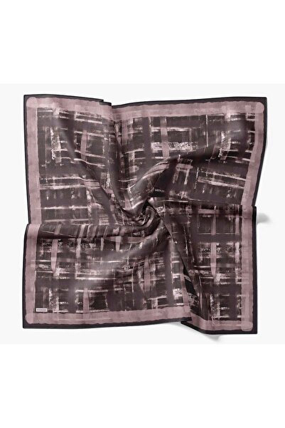Silk Home Eșarfă din mătase twill cu linii fluide violet 90x90