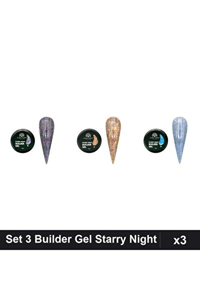 global fashion Set 3 Starry Night Builder Gel 15g - Nr.03, Nr.04, Nr.06