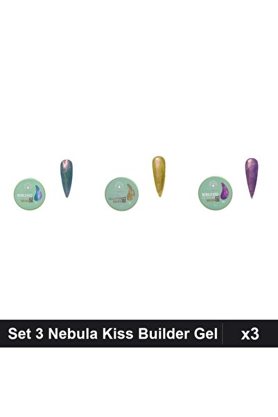 global fashion Set 3 Nebula Kiss Builder Gel 15g - Nr.03, Nr.06, Nr.08