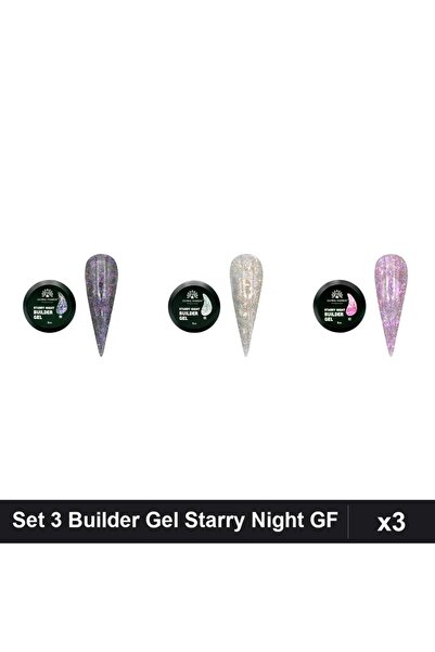 global fashion Set 3 Starry Night Builder Gel 15g - Nr.02, Nr.05, Nr.06