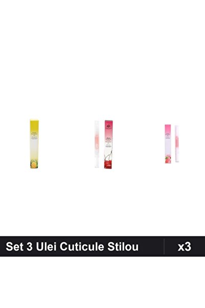 global fashion Set 3 Ulei Cuticule Tip Stilou - Ananas, Cireșe, Peach