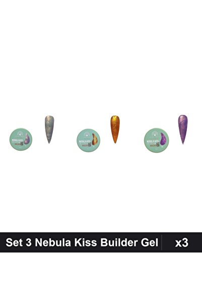 global fashion Set 3 Nebula Kiss Builder Gel 15g - Nr.05 Nr.08 Nr.11