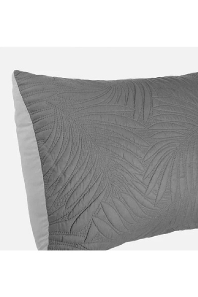 Cumpara-Istet Față de pernă gri închis cu model cu frunze 70 x 50 cm