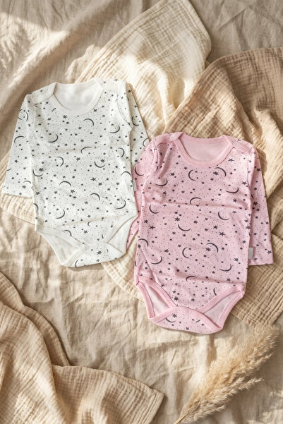 Babydonat 2-Piece Nova Luna Moon Star Patterned Long Sleeve Baby Bodysuit Set...