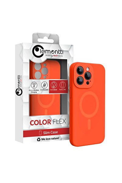 lemontti Husa Liquid Silicon MagCharge iPhone 15 Pro Max Portocaliu Neon (pro...
