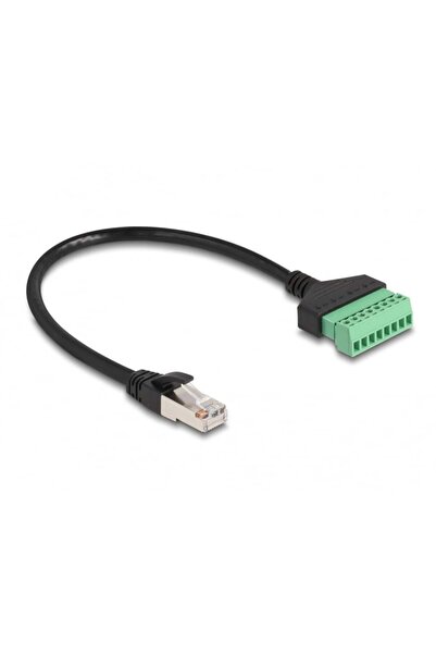 DELOCK Cablu RJ45 Cat.6 cu adaptor terminal 30cm 2 fire