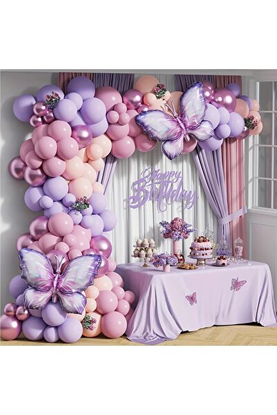 turkuaz parti Butterfly Balloon Set of 50, Butterfly Foil Balloon