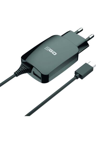 ACV Încărcător 2GO 12W USB-C + 1 port 1x cablu USB-A 1,4m negru