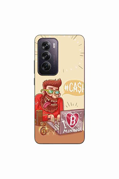 OEM Калъф, съвместим с Oppo Reno12 Pro, силиконов гел TPU, модел BTC Mining