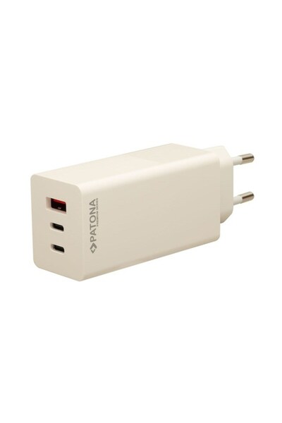 Patona Încărcător Premium GaN PD100W 2xUSB-C 1xUSB-A PD3.0 QC3.0, culoare albă