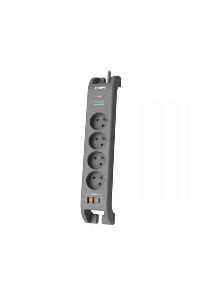 Philips Bară de protecție la supratensiune 2m, 4 prize, 1xUSB-C, 2xUSB-A, PD ...