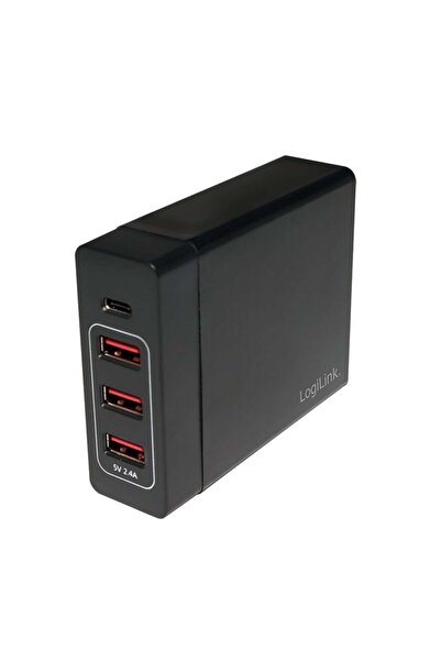 LogiLink Încărcător de birou USB cu 3 porturi USB-A + 1 port USB-C, 60W