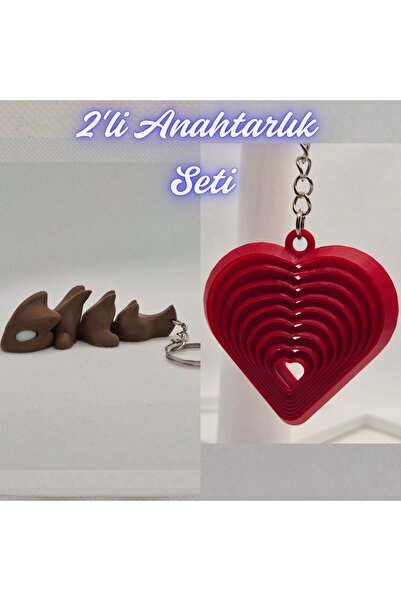 3DAtölyeMaker Dark Brown Flexible Dragon and Fire Department Red Moving Heart...