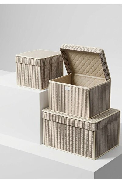 Pixue 3-Piece Gray Mega Maxi Mini Storage Box with Lid, Sturdy Formed Storage...