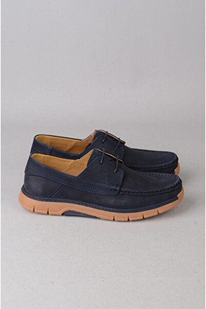 SEÇ KUNDURA Kmc 3318 genuine leather casual men's shoe navy nubuck