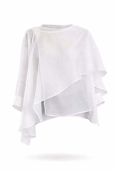 5in1Canpolat White Cape Blouse 5072